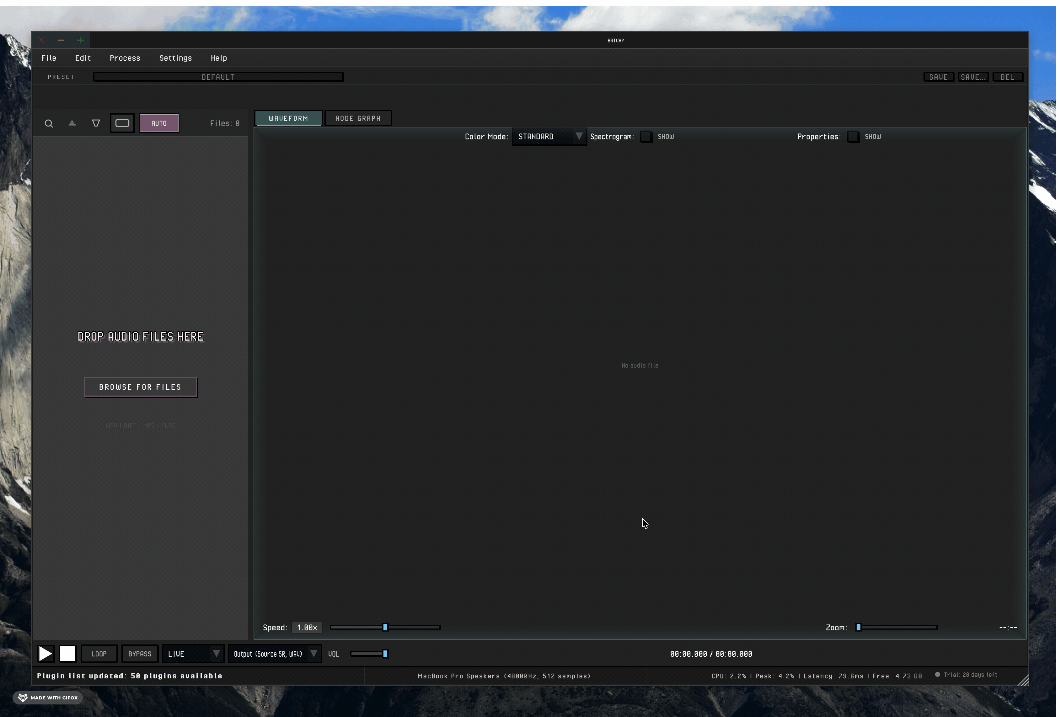 Batchy loading audio files into the waveform view